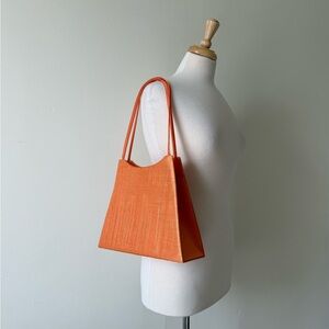 Vintage Palm Springs 60s Style Orange Purse –  Structured Handbag